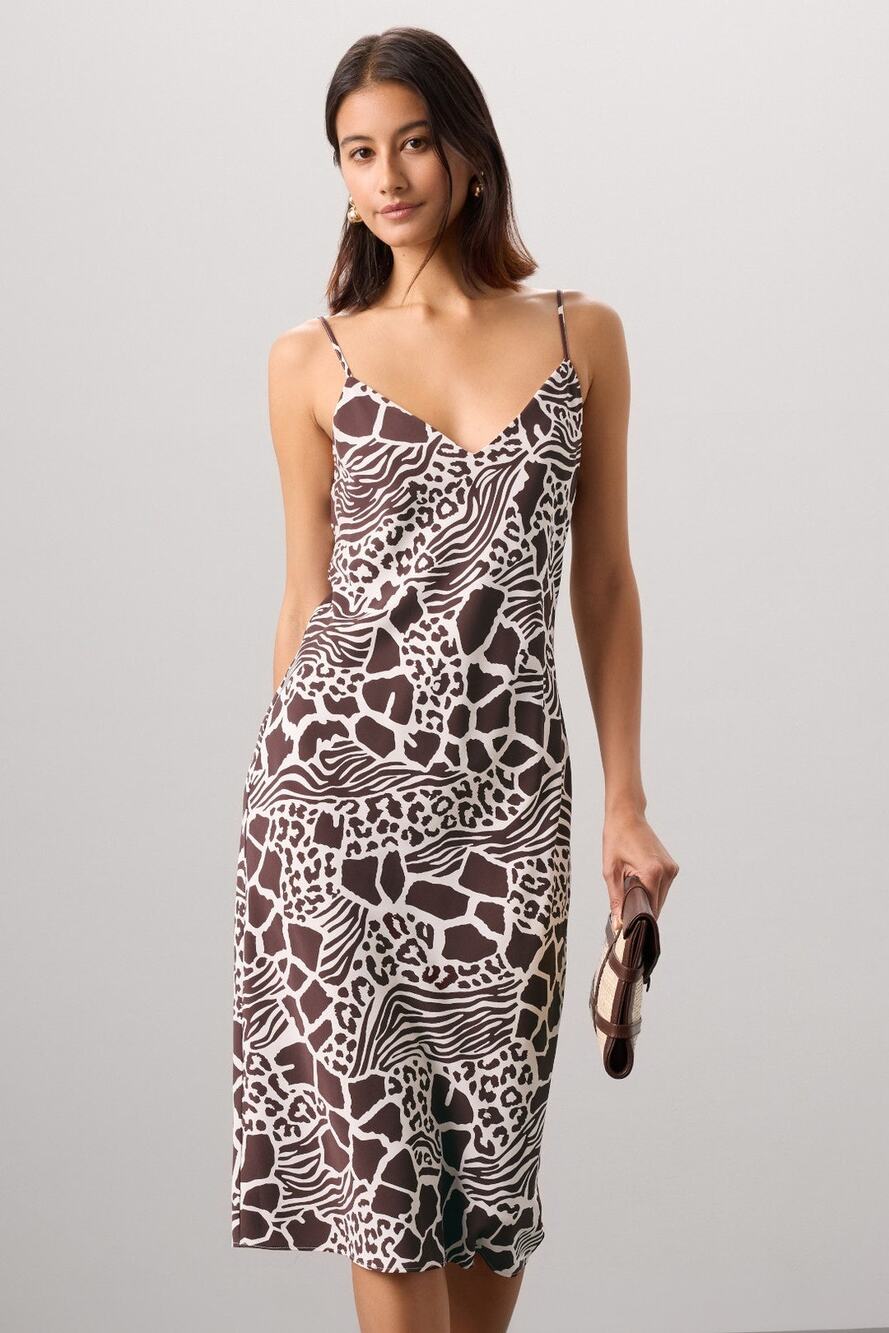 Adam Lippes x RTR Animal Print Silk Slip Dress - Size 10